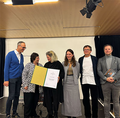 Gruppenfoto Michael A. Grossmann, GRin Elisabeth Potzinger, Daniela Seel, Nea Schmidt, Ferdinand Schmatz, Andreas Unterweger