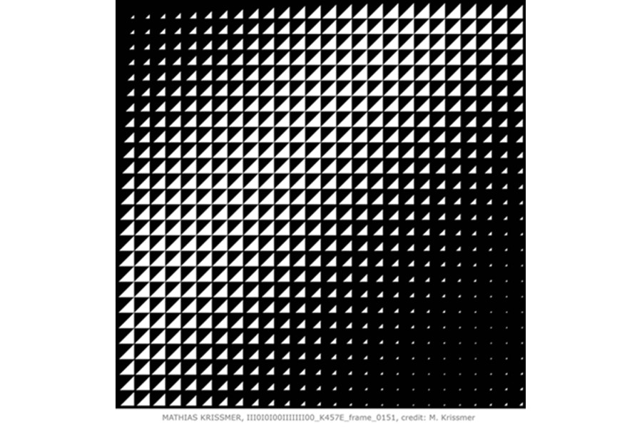 Schwarz/weiße geometrische Quadrate bilden gemeinsam ein großes schwarz/weißes Quadrat